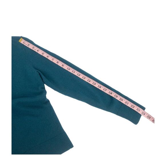 Banana Republic Merino Wool Sweater L Teal Blue Crewneck Minimalist Chic - Picture 10 of 11